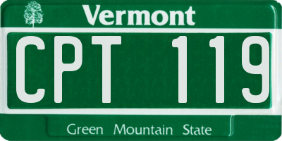 VT license plate CPT119