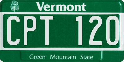 VT license plate CPT120