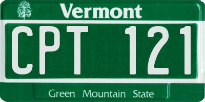 VT license plate CPT121