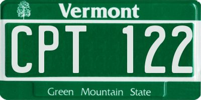 VT license plate CPT122
