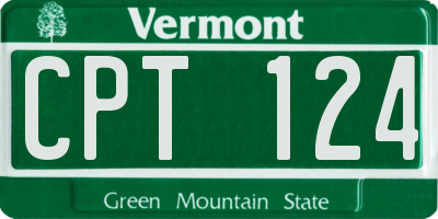 VT license plate CPT124