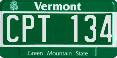 VT license plate CPT134