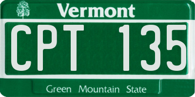 VT license plate CPT135