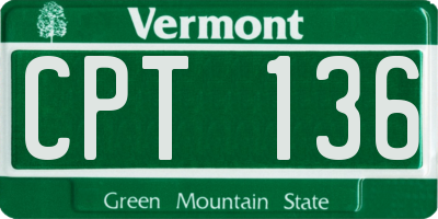 VT license plate CPT136