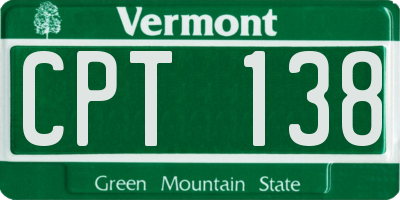 VT license plate CPT138