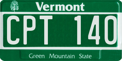 VT license plate CPT140
