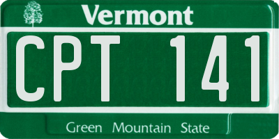 VT license plate CPT141