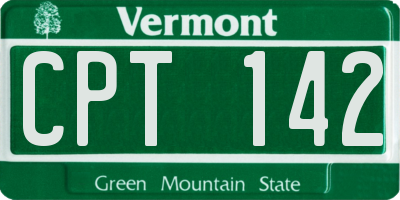 VT license plate CPT142