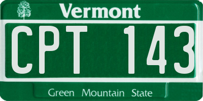 VT license plate CPT143
