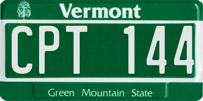 VT license plate CPT144