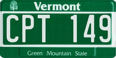 VT license plate CPT149