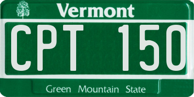VT license plate CPT150