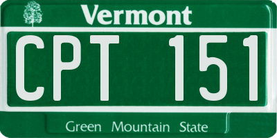 VT license plate CPT151