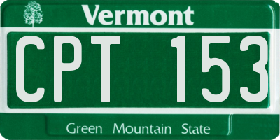 VT license plate CPT153