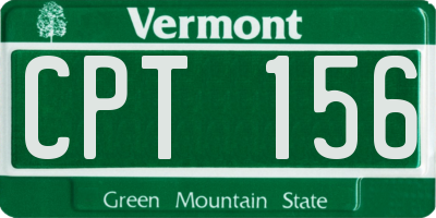 VT license plate CPT156