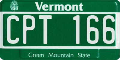 VT license plate CPT166