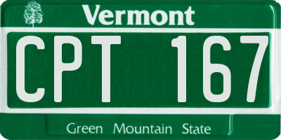 VT license plate CPT167