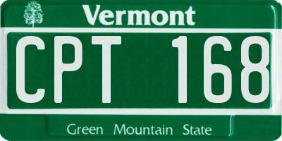 VT license plate CPT168