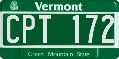 VT license plate CPT172
