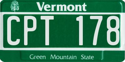 VT license plate CPT178