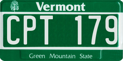VT license plate CPT179