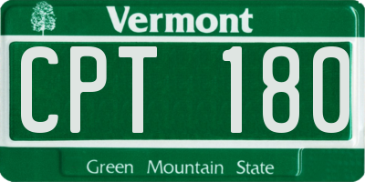 VT license plate CPT180