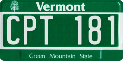 VT license plate CPT181