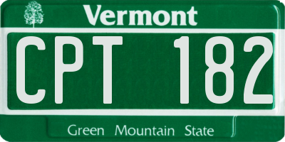 VT license plate CPT182