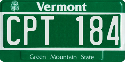 VT license plate CPT184