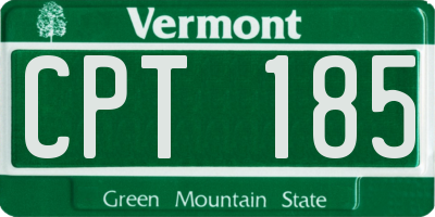 VT license plate CPT185