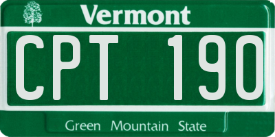 VT license plate CPT190