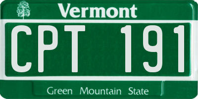 VT license plate CPT191