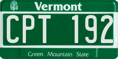 VT license plate CPT192