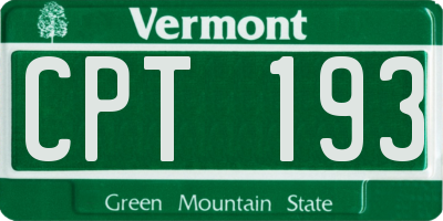 VT license plate CPT193