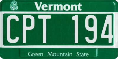 VT license plate CPT194