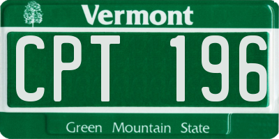 VT license plate CPT196