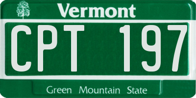 VT license plate CPT197