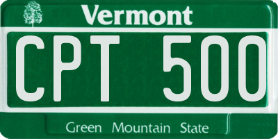 VT license plate CPT500