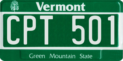 VT license plate CPT501