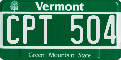 VT license plate CPT504