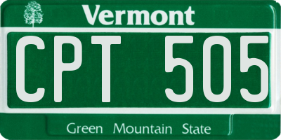 VT license plate CPT505