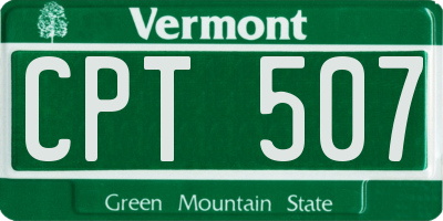 VT license plate CPT507