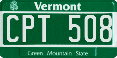 VT license plate CPT508