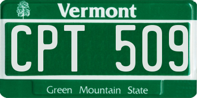 VT license plate CPT509