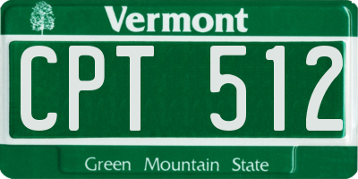 VT license plate CPT512