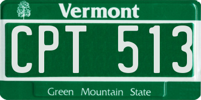 VT license plate CPT513