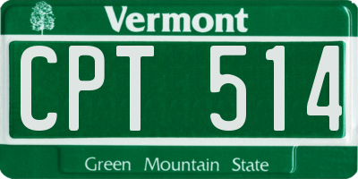 VT license plate CPT514