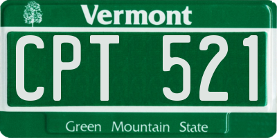 VT license plate CPT521