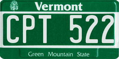 VT license plate CPT522