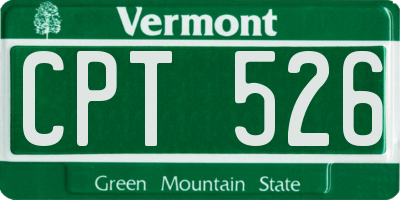 VT license plate CPT526